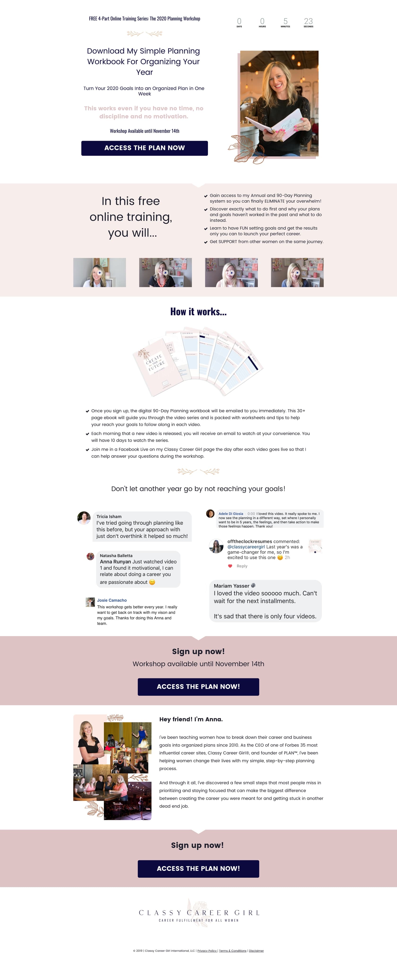 best course landing page examples 2020