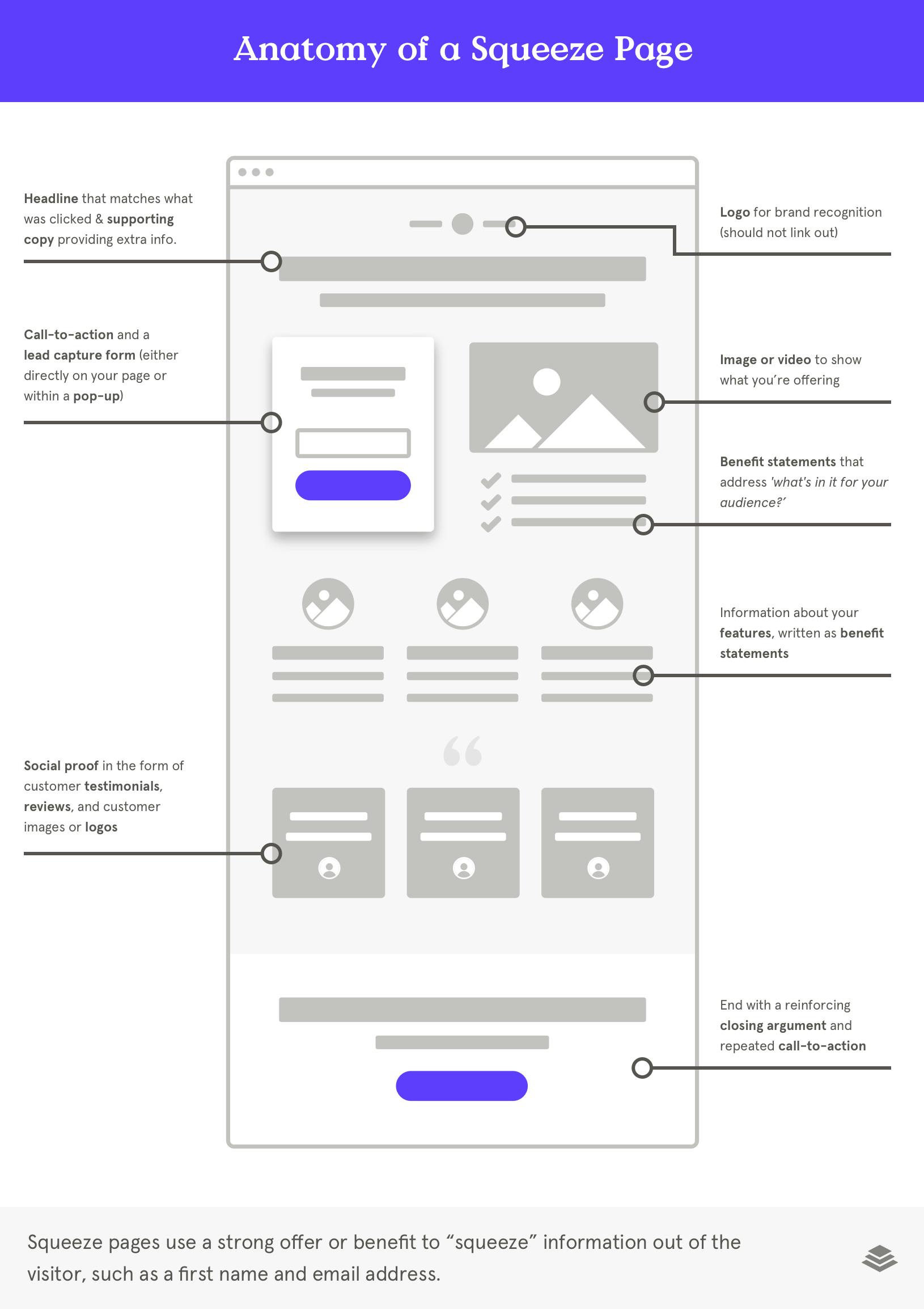 anatomy of a squeeze page landing page example