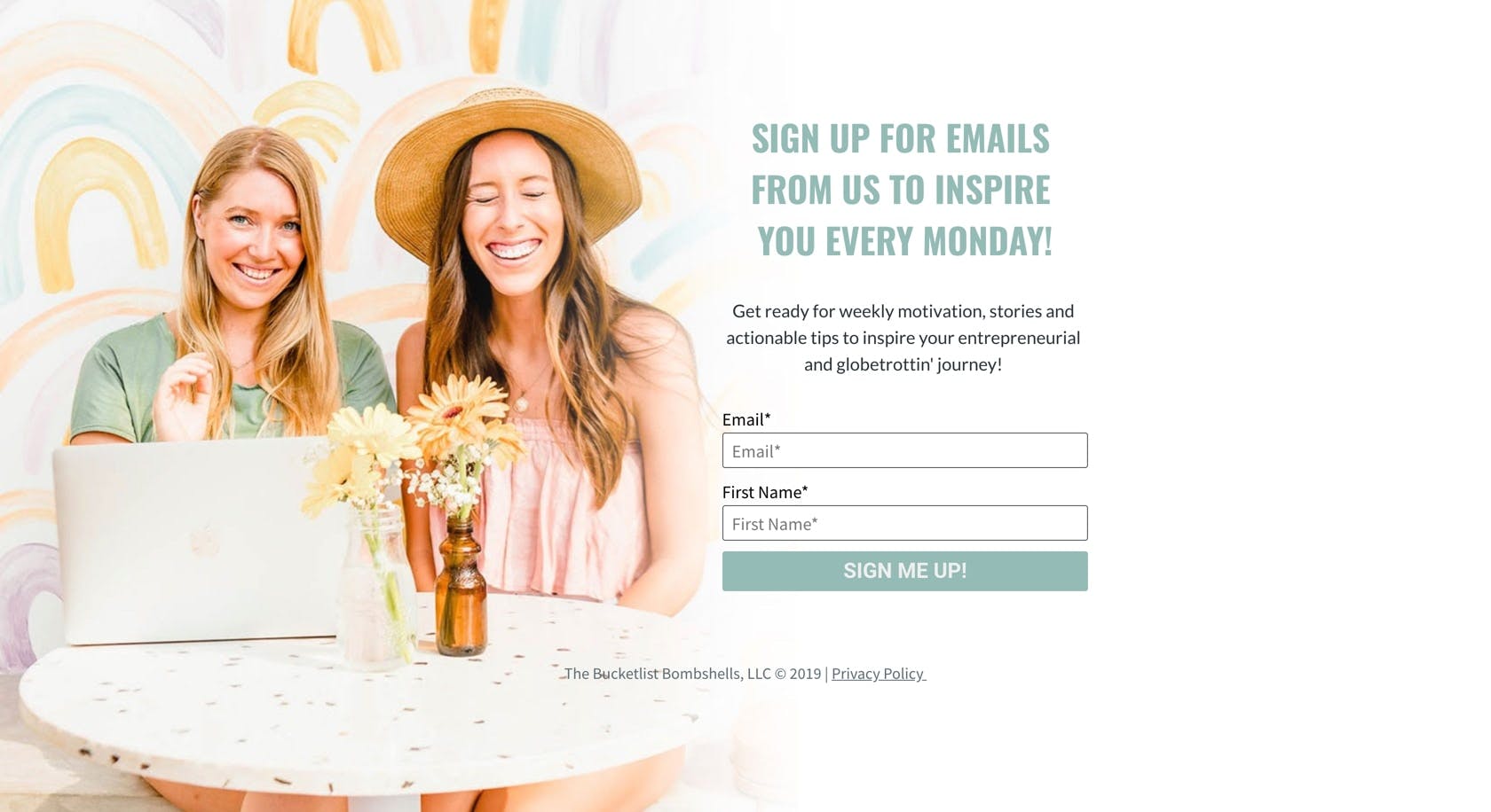 best newsletter signup landing page examples