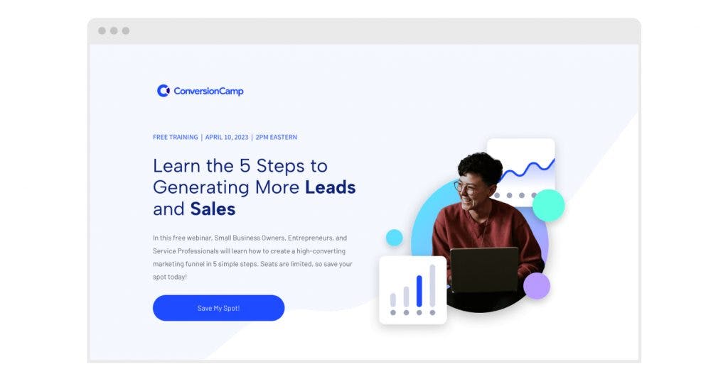 Google Font pairing Leadpages landing page example: Albert sans and barlow