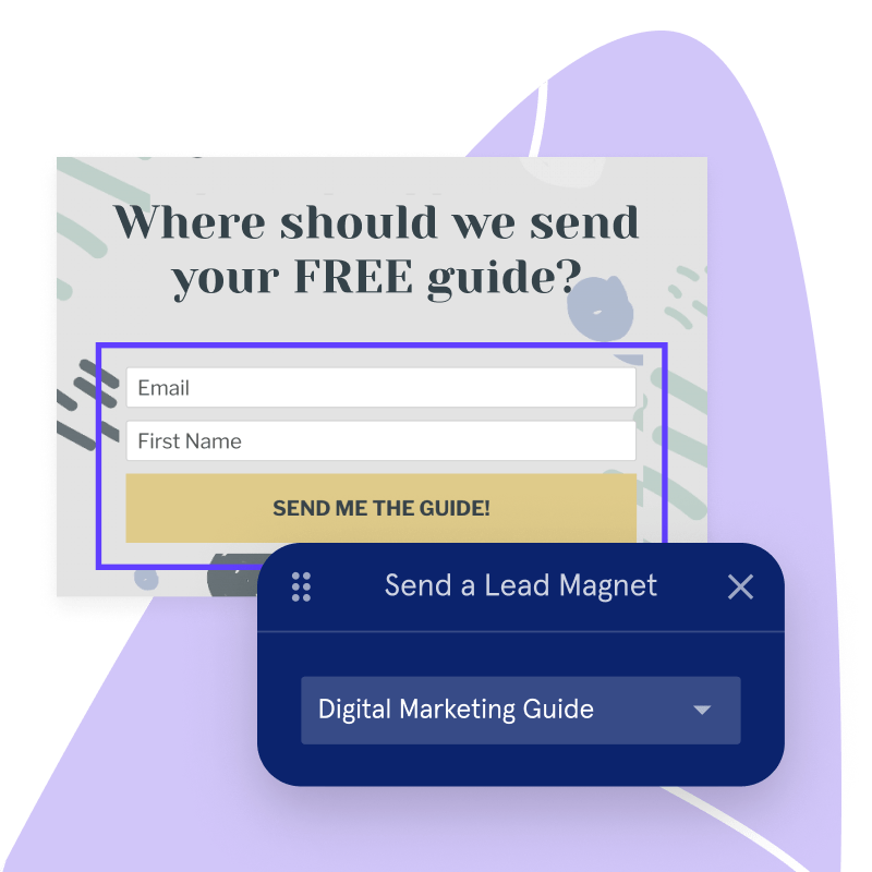 Lead magnet landing page forms