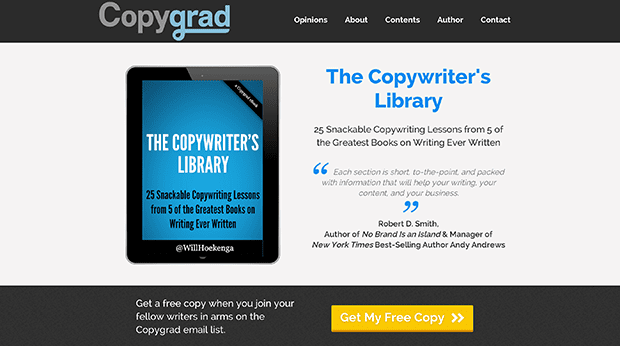 Check out the copy on this Ebook Landing Page from Pat Flynn from LeadPages customer, Will Hoekenga of Copygrad.