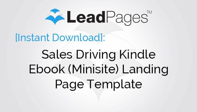 kindle ebook landing page minisite