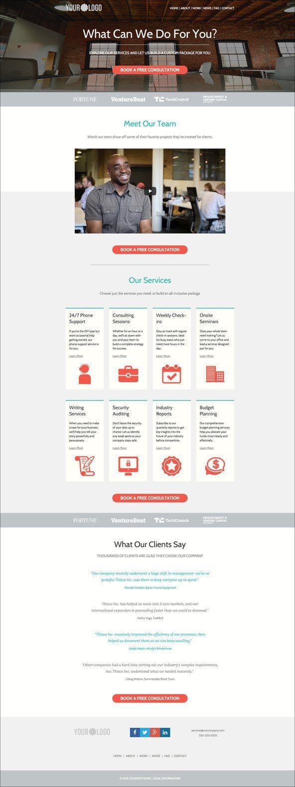 New services page design