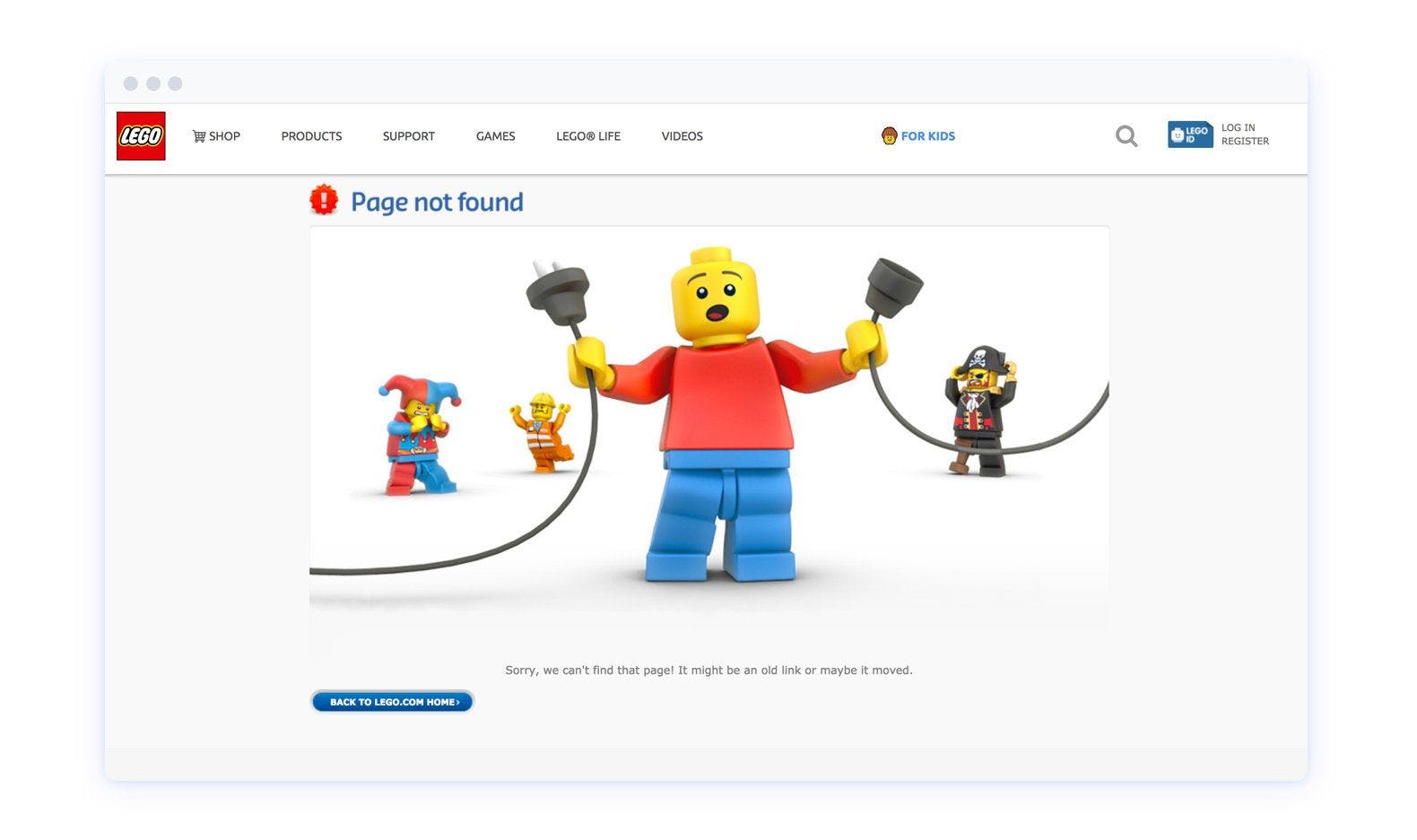 lego 404 page