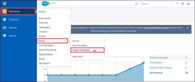 Creating a layout template in Pardot