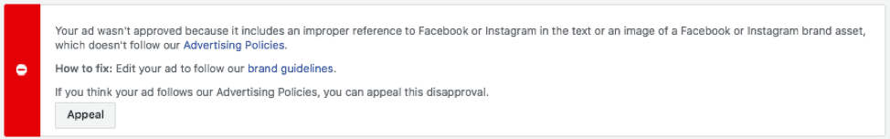 Facebook Ad Not Approved Notification