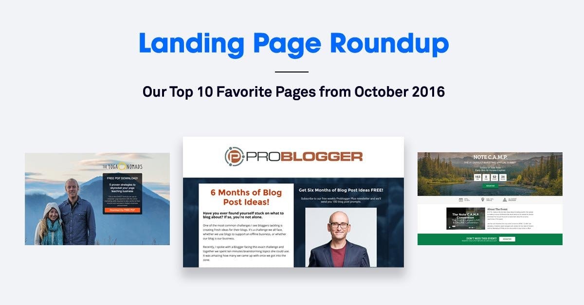 The 10 Best Landing Pages We Found in October 2016