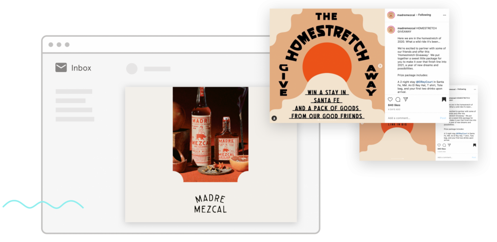 madre mezcal homestead contest email and instagram graphics