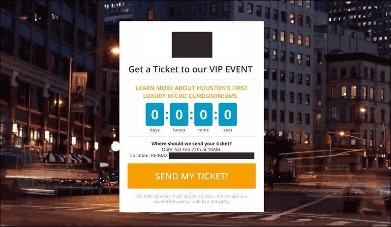VIP Event Opt-in Page