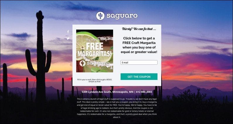Saguaro BOGO Coupon