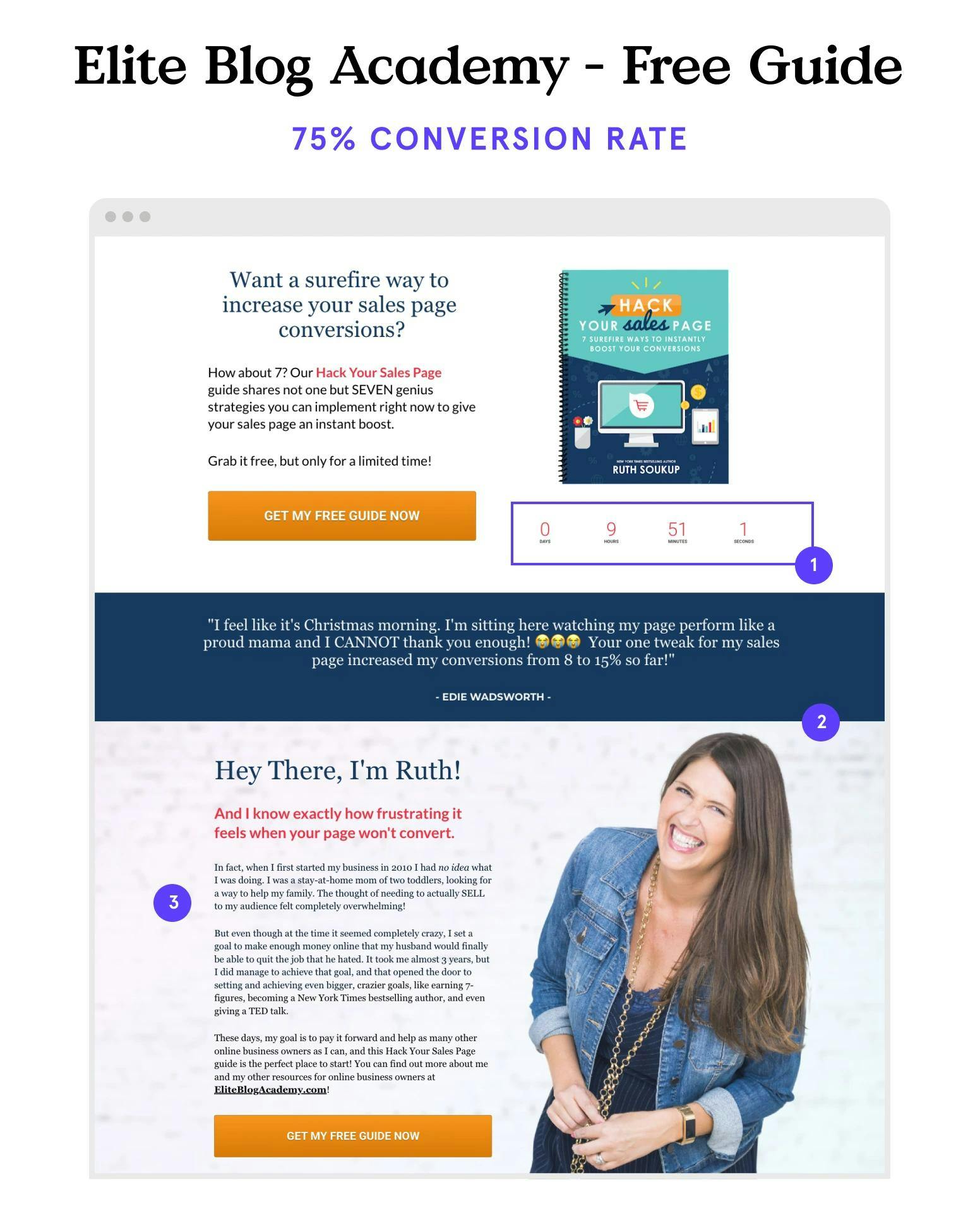 Free guide lead generation landing page example