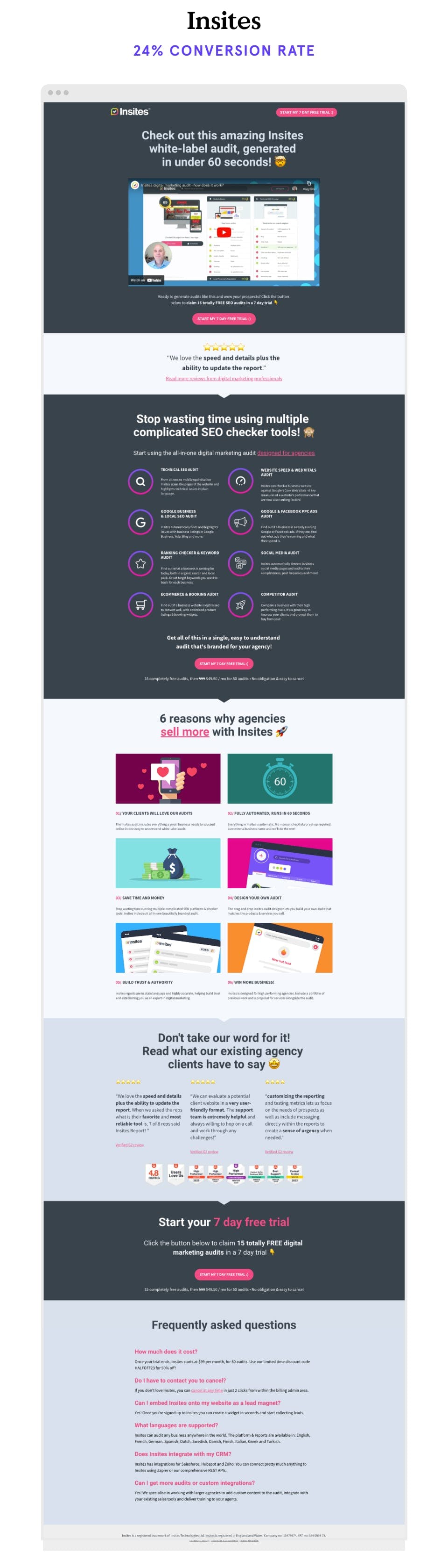 Audit long form landing page example