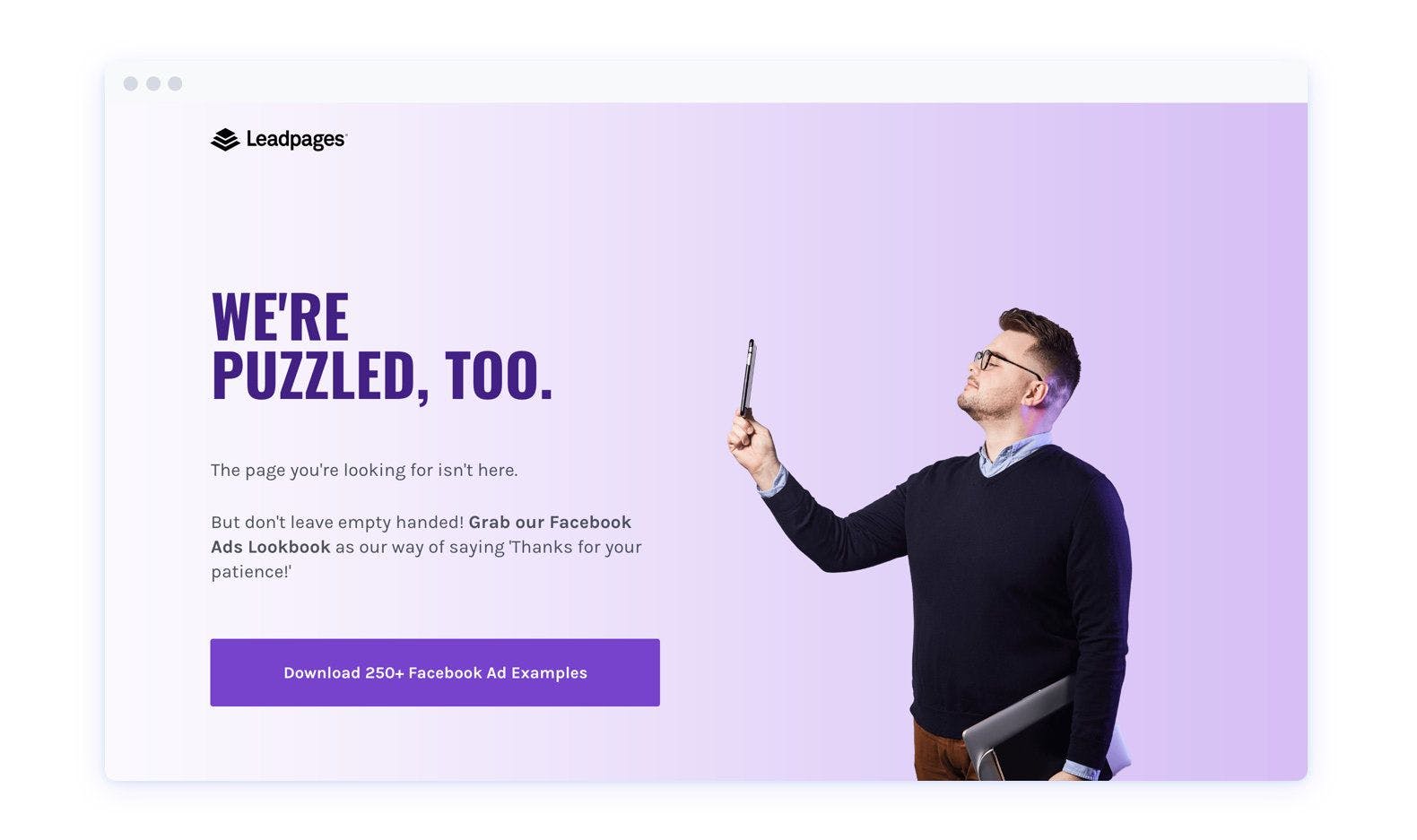 Leadpages created their 404 page using leadpages