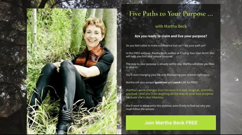 Martha Beck landing page example