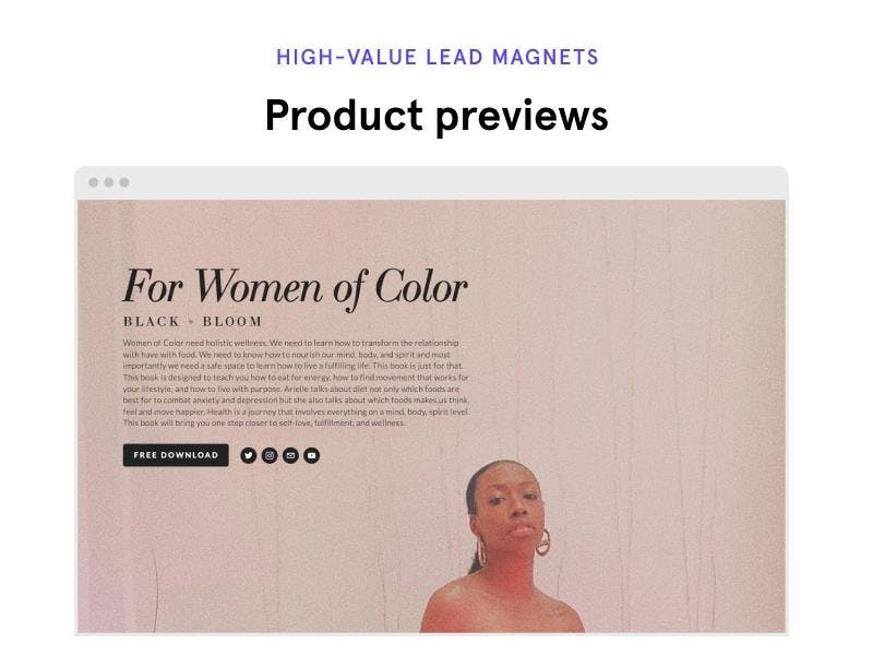 Product preview lead magnet example
