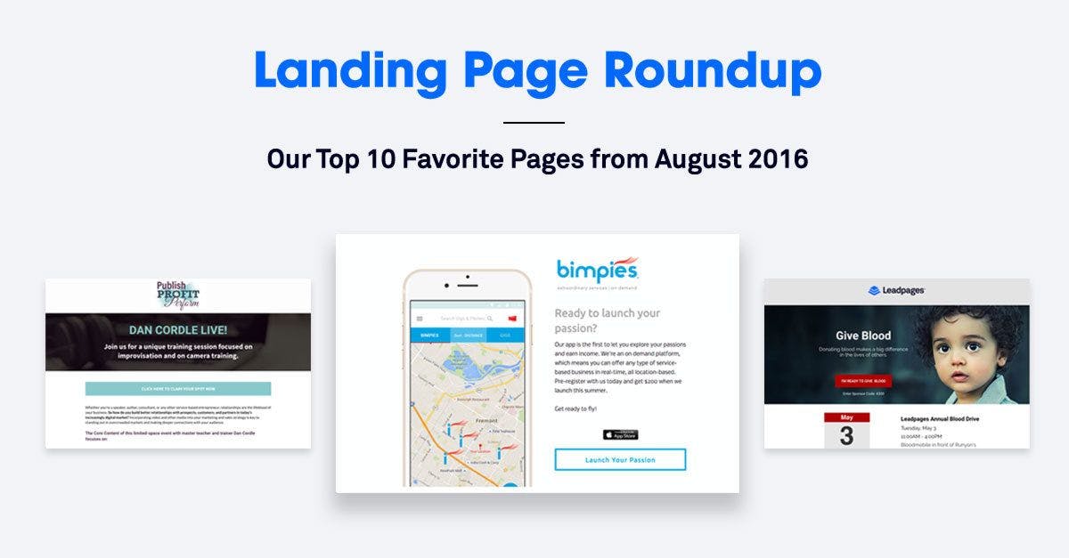 Landing Page Roundup: The 10 Best Landing Pages We Found in August 2016