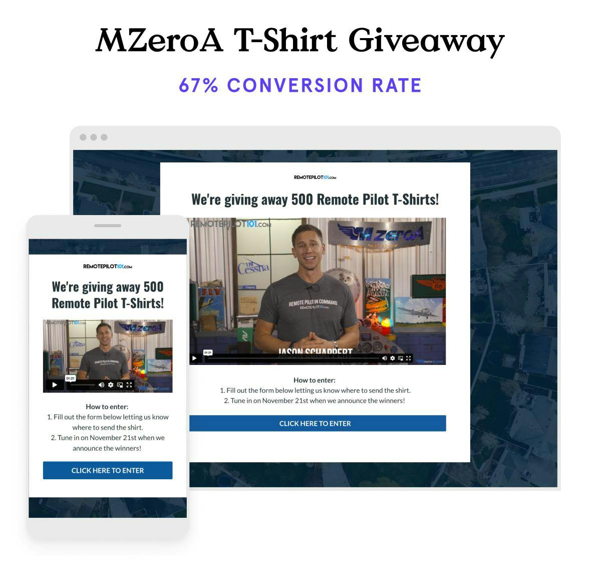 T-shirt giveaway landing page example
