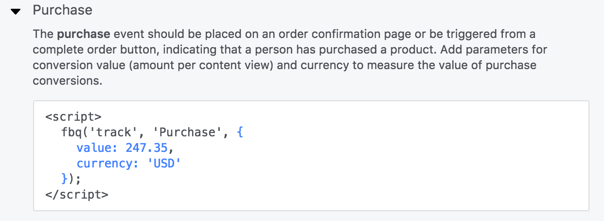 Fb Pixel Event Purchase Example