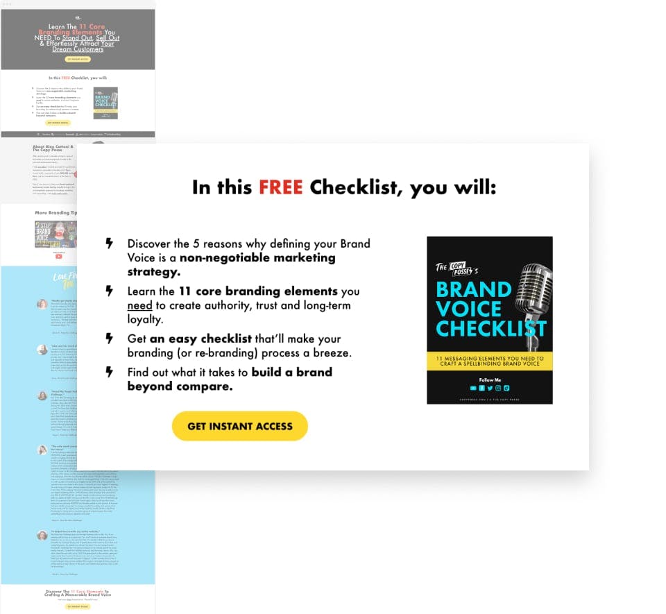 Longform Landing Page Example Checklist With Benefits@2x