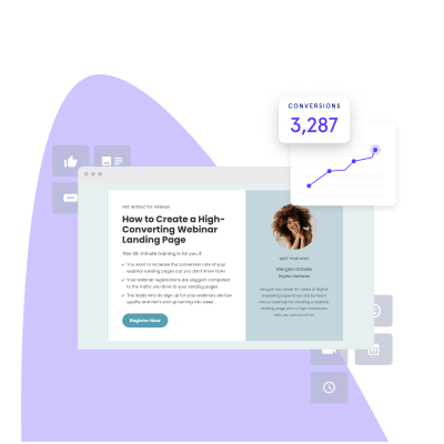 landing page with countdown timer and conversion rate graph