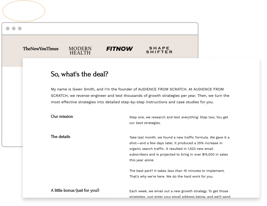 upside-down landing page homepage design pilot story