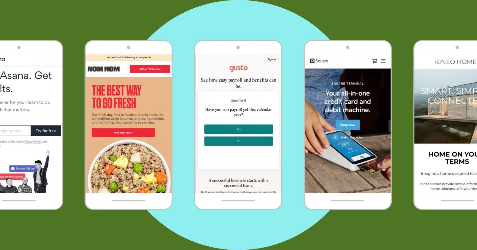 mobile landing page examples