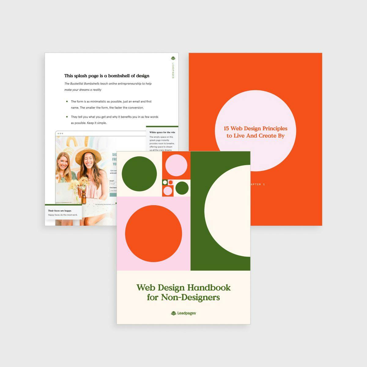 cover and pages of the web design handbook for non-designers