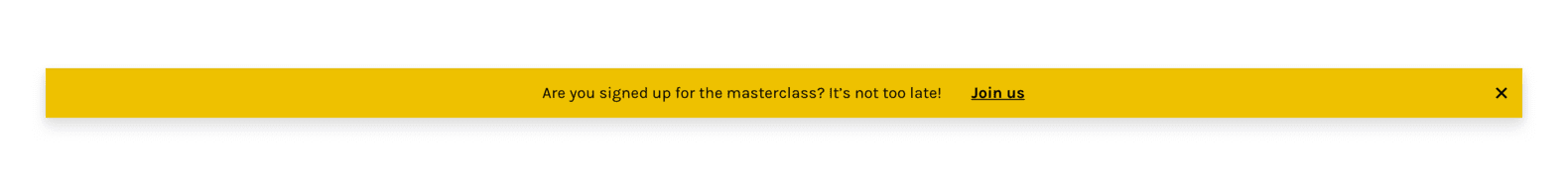 Alert bar: Are you signed up for the masterclass? It's not too late! Join us!