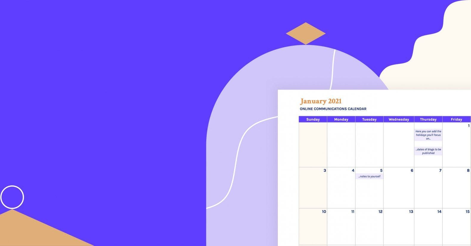 2021 marketing content calendar