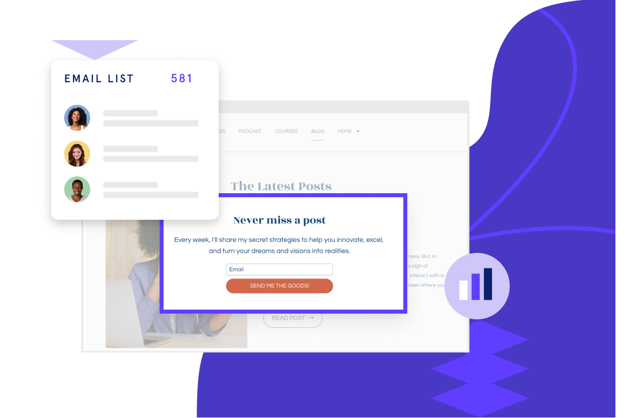 leadpages blog post builder with lead capture form and email list growth tool