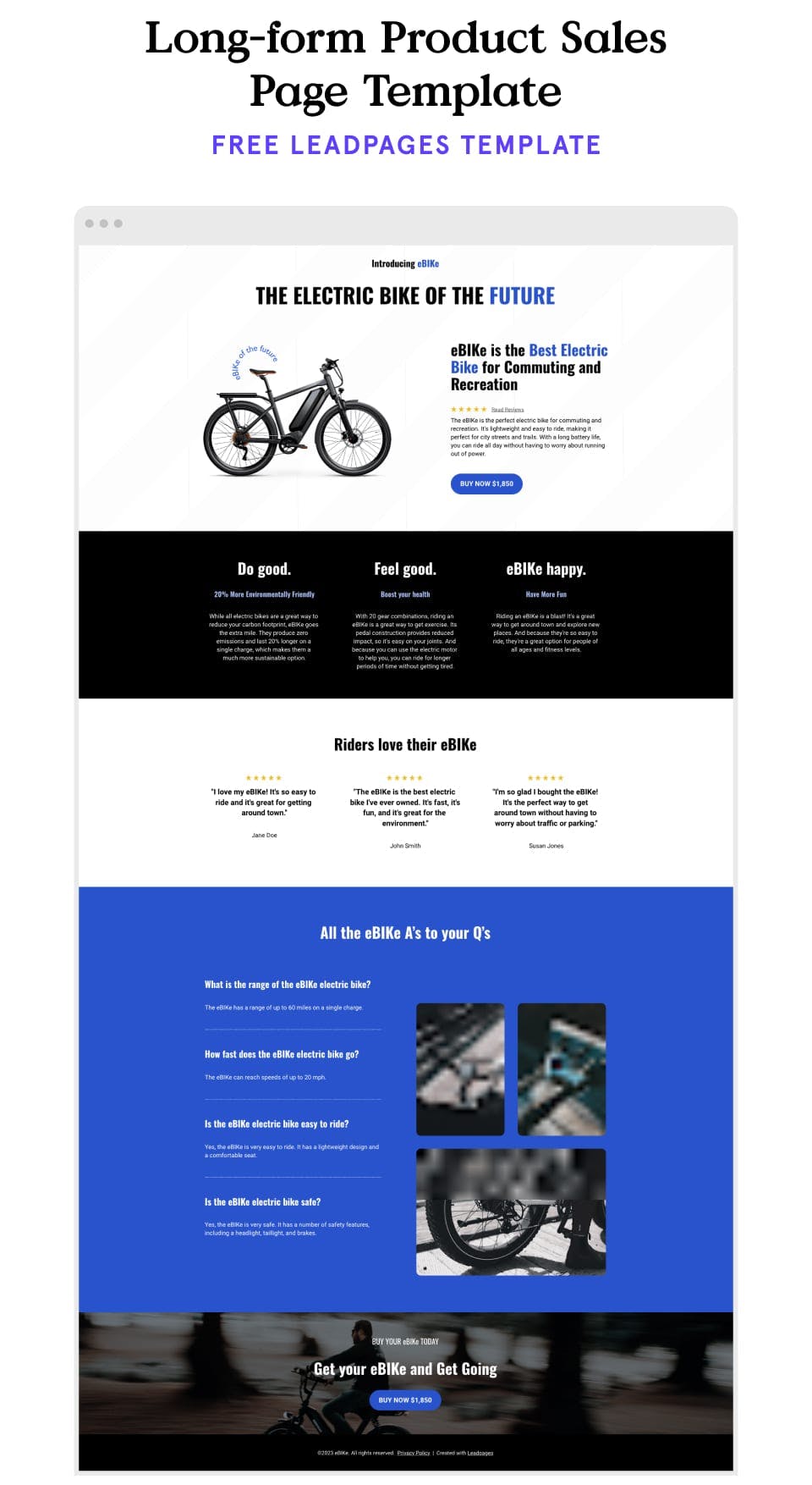 long-form landing page template example