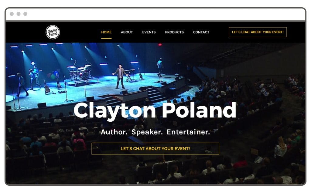 Clayton Poland Speaker Website Example Leadpages