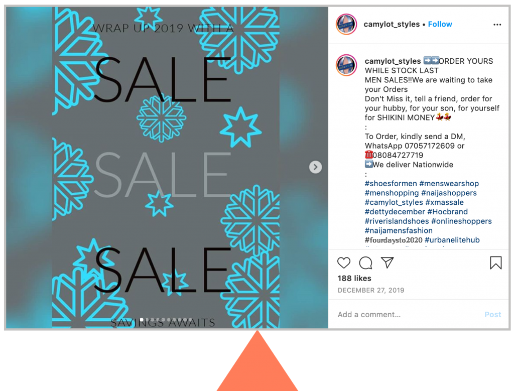 Sale Sale Sale caption on Instagram