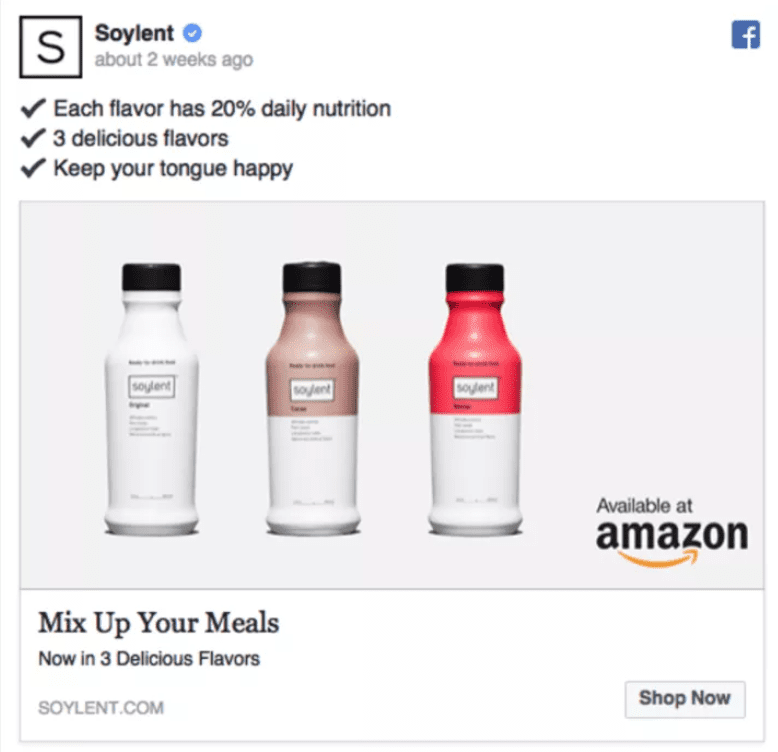 Best Facebook Ad Examples - Soylent