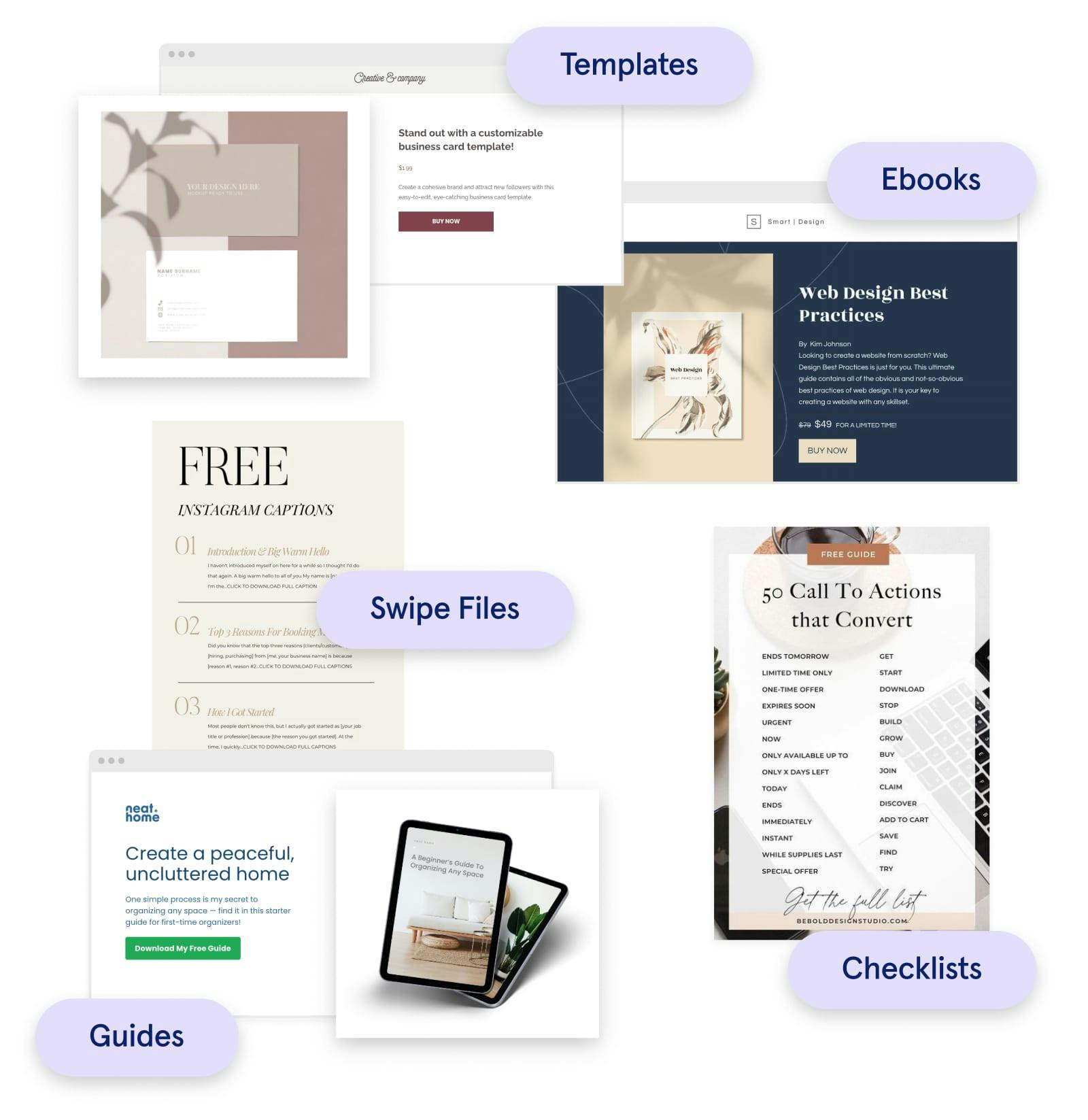 lead magnet examples: templates, ebooks, swipe files, guides and checklists