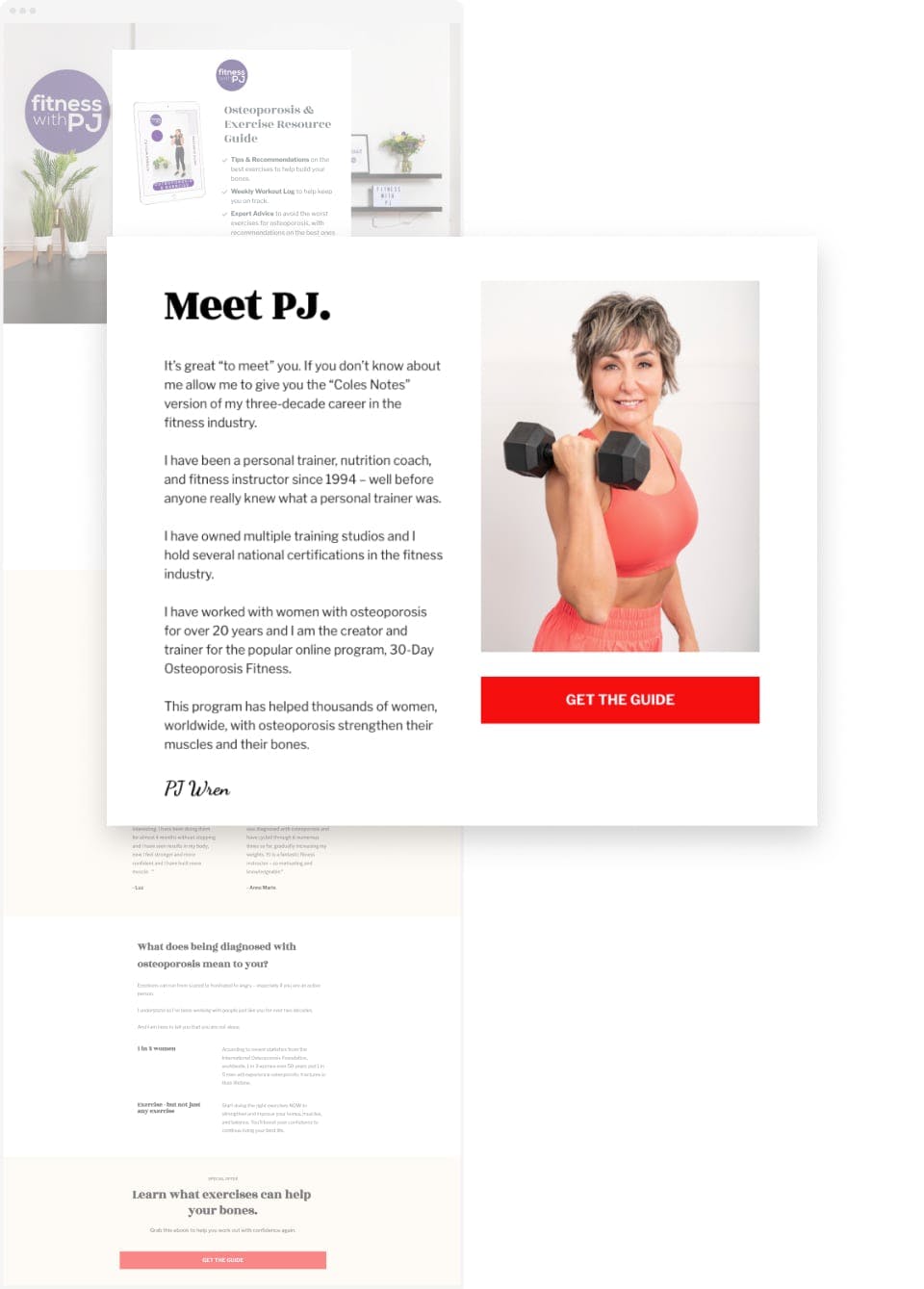 Longform Landing Page Example Fitness With Bio Section@2x