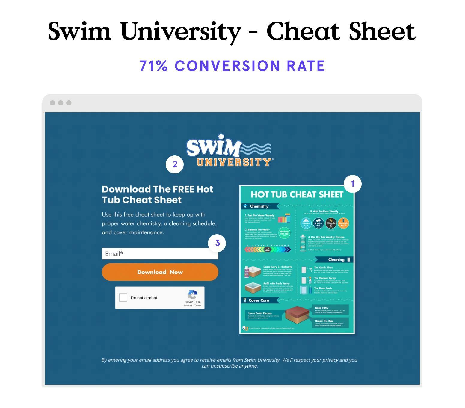 Cheat sheet lead generation landing page example