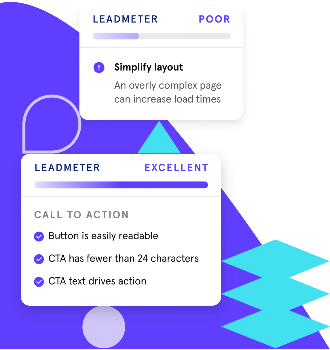 Get real-time landing page guidance with Leadpages' Leadmeter