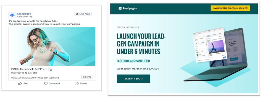 Leadpages Facebook Ad Lead Magnet for Lead Generation