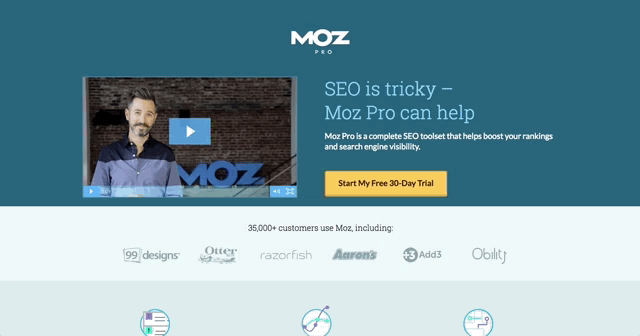 Moz Facebook Landing Page Example