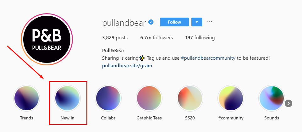 P&B Instagram Profile–Create Instagram Story highlight albums to help get leads and sales from Instagram 