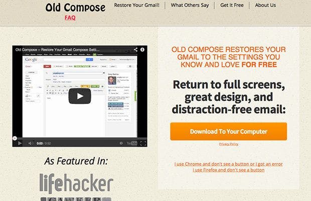 Old Compose Landing Page
