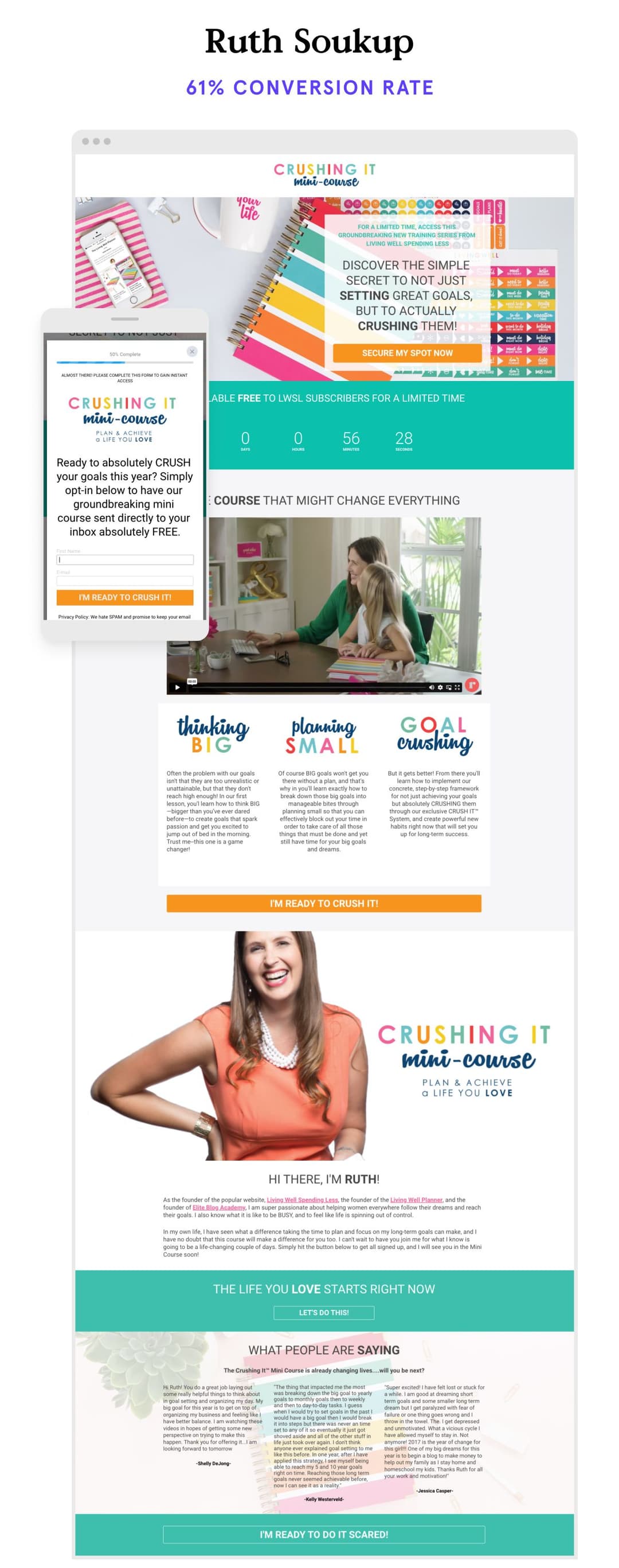 Course Landing Page Examples with 21 - 61% Conversion Rates