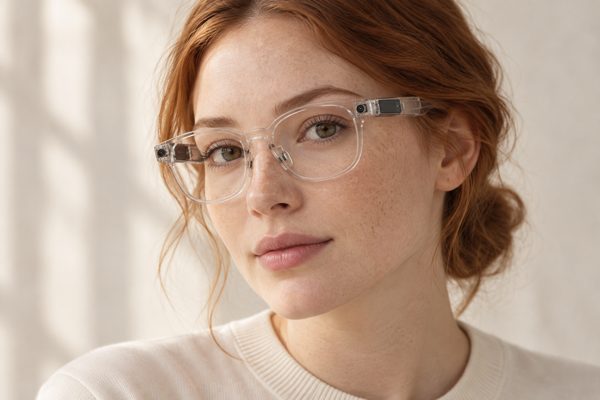 Clear Lumen frames on a face