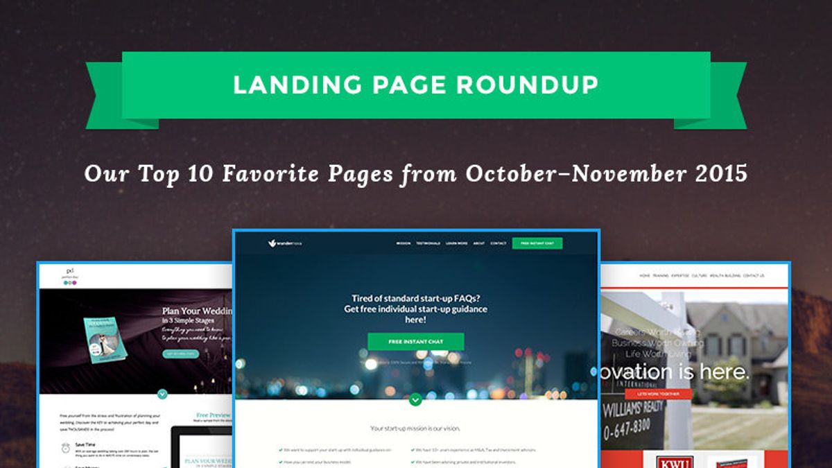 Landing Page Roundup: Our Top 10 Favorite Pages from October–November 2015